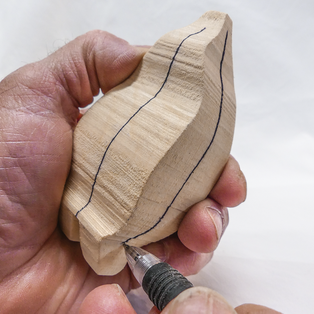 Wood Carving a Fish - Step 04