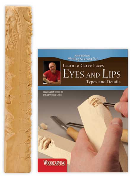 Wood Carving Study Stick - Eyes and Lips