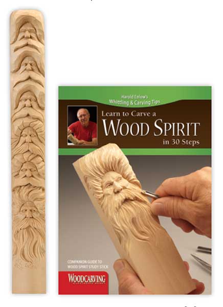 Wood Carving Study Stick - Wood Spirit