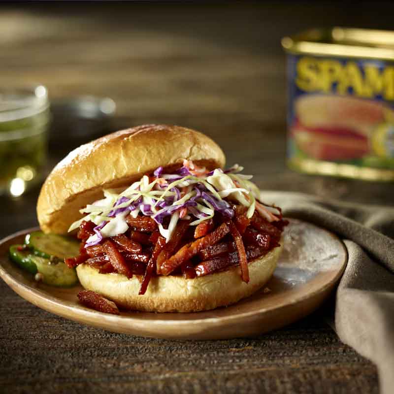 SPAM-Pulled BBQ Sandwich
