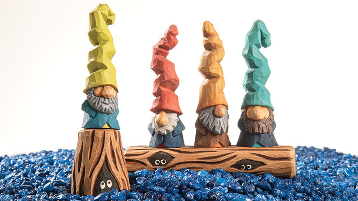 Free Carving Project: Tiny Carved Gnomes